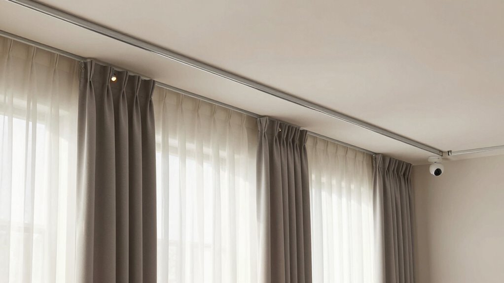 motorized ceiling mounted curtain system
