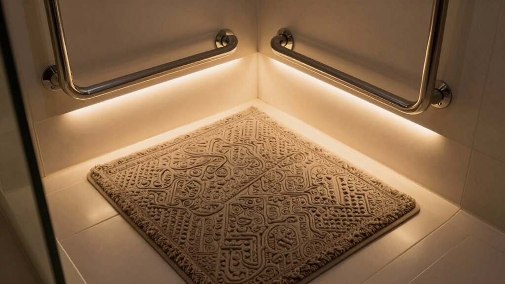 non slip mats and handrails