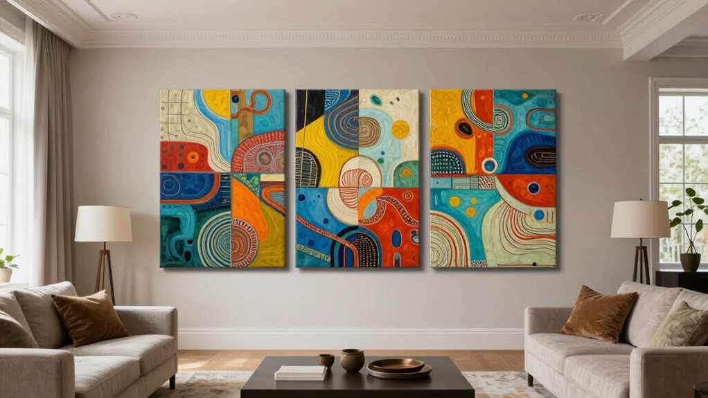 proper triptych eye level hanging