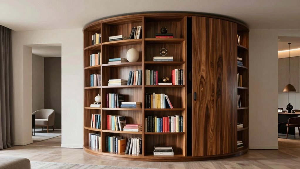 rotating bookcase decor ideas