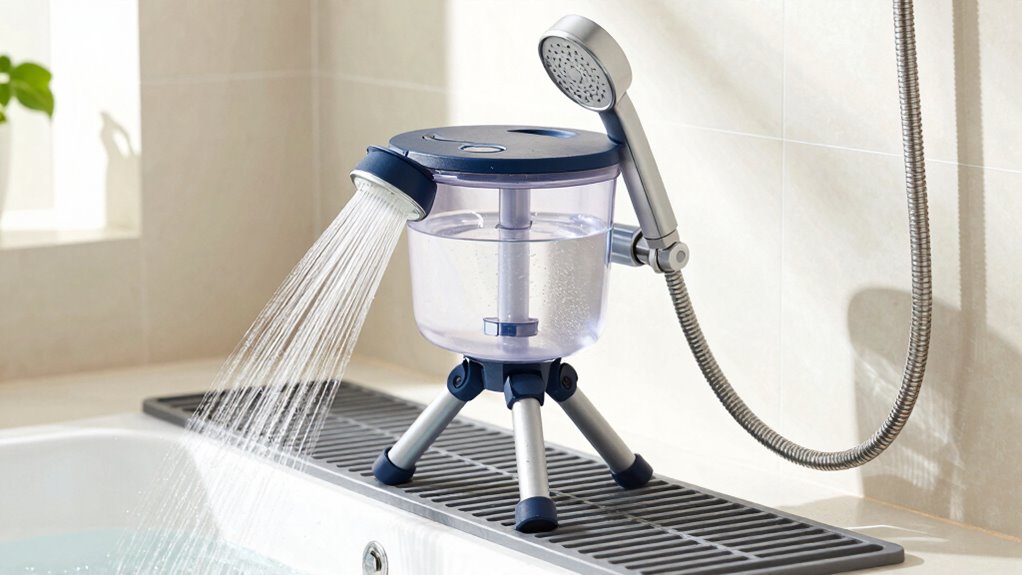 safe portable shower setup