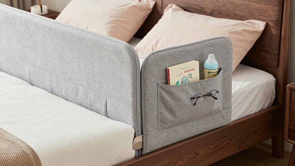 top bed rails with storage