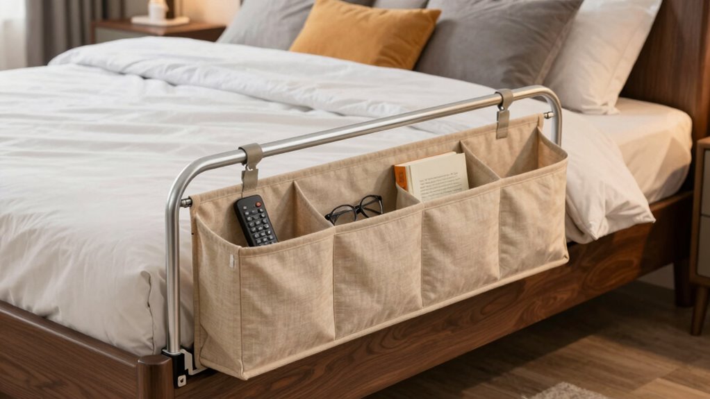 top bed rails with storage