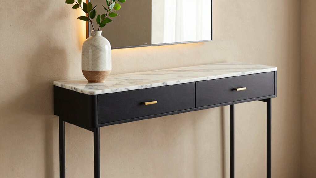 top console tables with drawers