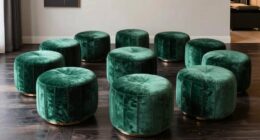 top emerald velvet ottomans