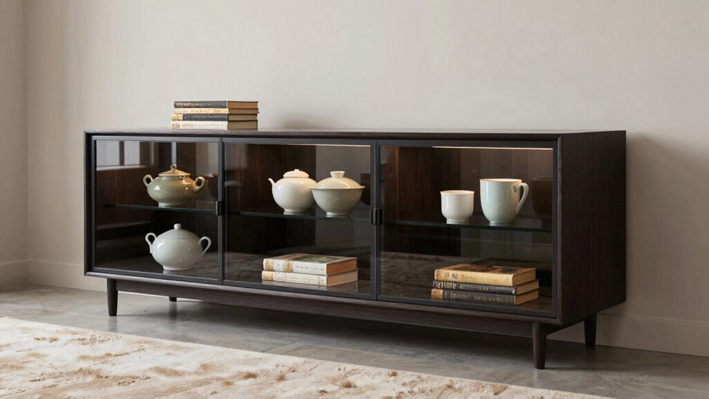 top glass door accent cabinets