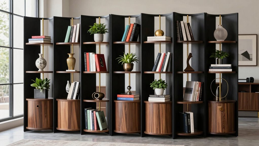 top rotating bookcase dividers