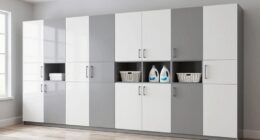 top tall laundry storage cabinets