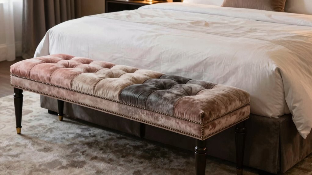 top upholstered bed foot benches