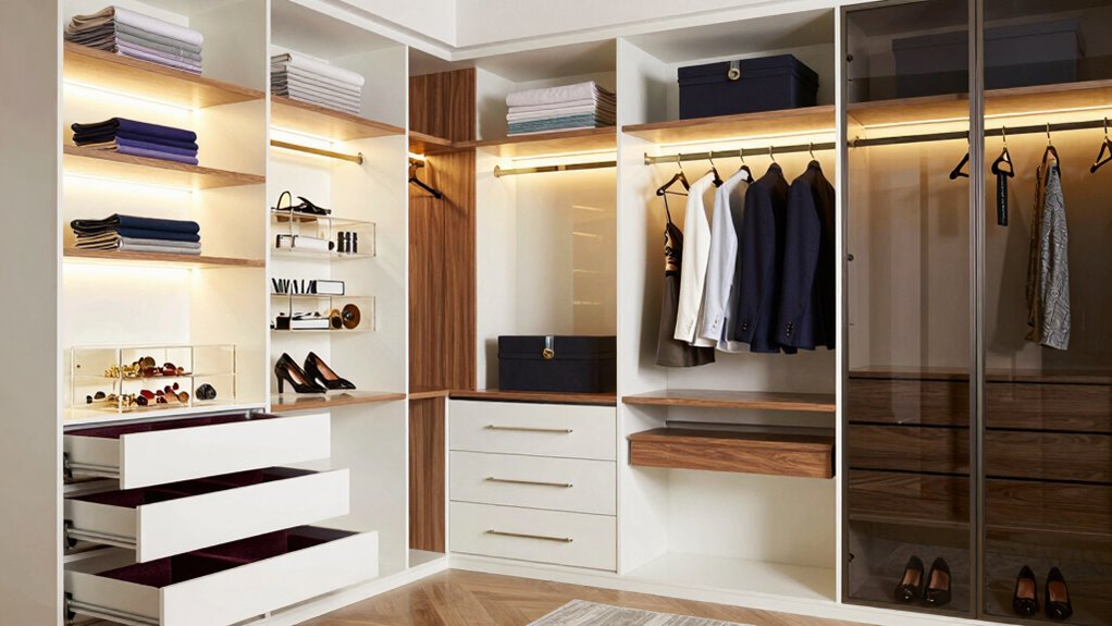 top walk in closet organizers