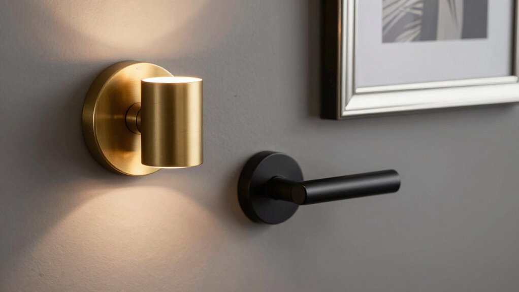 use contrasting metallic accessories