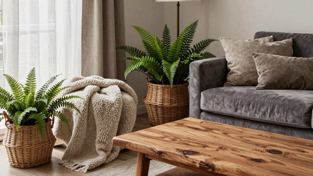 use natural textured accents