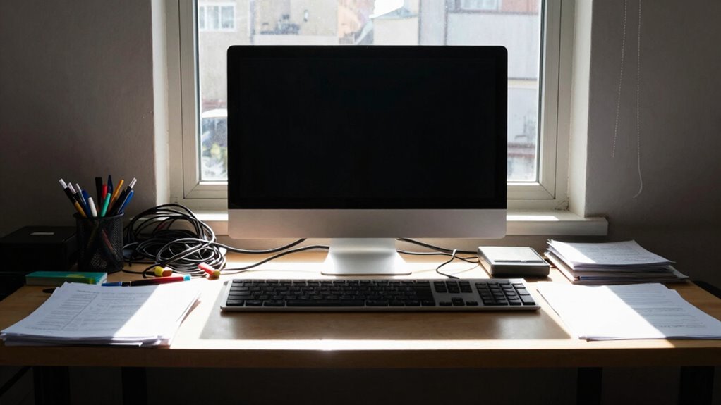 ergonomic distraction free workspace setup