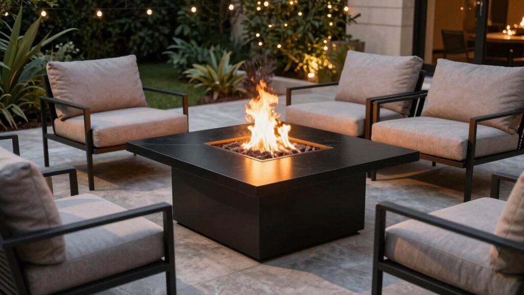 fire pit tables enhance outdoor layout