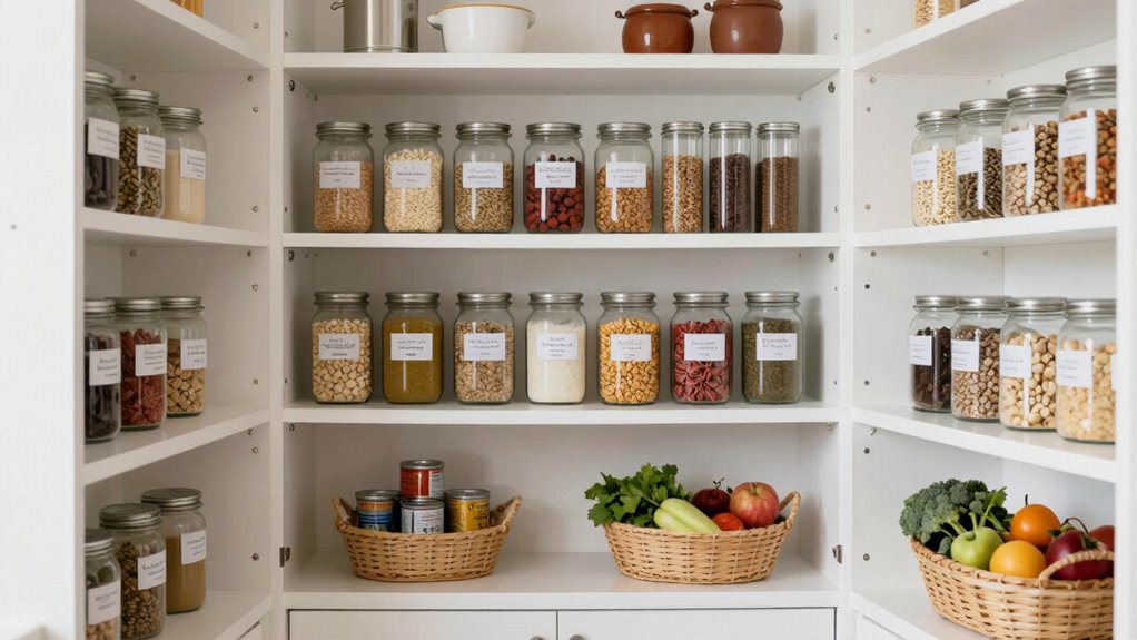 neat spacious pantry organization