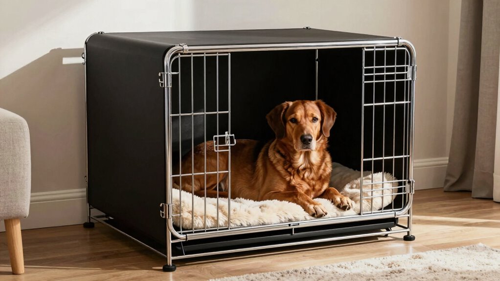 stylish secure calming crate placement