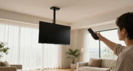 She Didn't Want Her TV Taking Up Wall Space — So She Hung It From The Ceiling