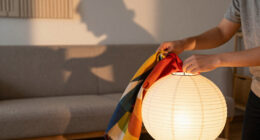 She Draped A Scarf Over IKEA’s Paper Lantern, And It Looks Custom