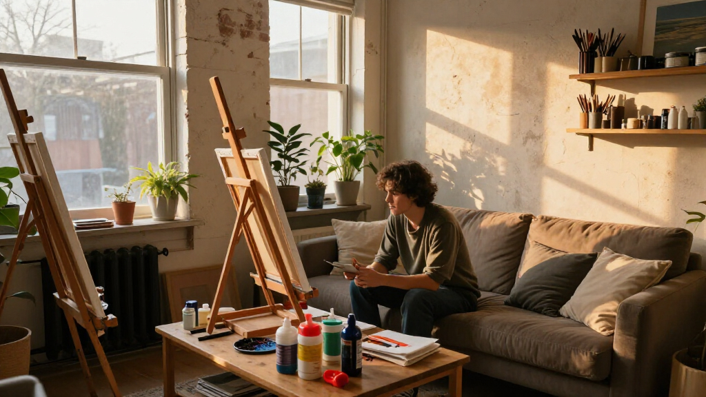 This 500-Square-Foot Studio Doubles As An Artist's Home And Workspace