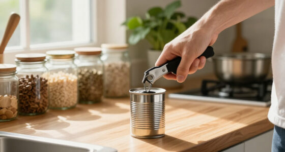 GORILLA GRIP Upgraded Model Stainless Steel Manual Can Opener, Black | US Designed, Oversized Handheld Turn Knob, Comfortable Handle For Eas