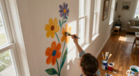 Her Sister Painted Flowers On Her Hallway Walls — Now It’s A Colorful Escape