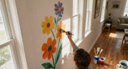 Her Sister Painted Flowers On Her Hallway Walls — Now It’s A Colorful Escape