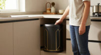 This Stylish Trash Can Is “Perfect” For Small Spaces (And Gives Art Deco Vibes!)