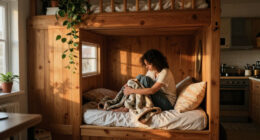 This Cozy ’90s-Inspired Tree House-Themed Bed Nook Was Once A Kitchen