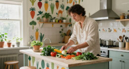 Vegetable Wallpaper And Animal-Clad Handmade Tiles Add Playful Charm To This Maryland Farmhouse